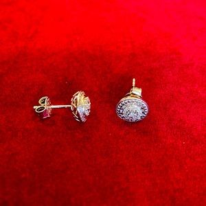 Diamond multi halo stud earrings